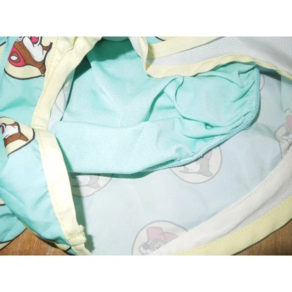 Buc-ee's Women's Running Shorts Size Medium Blue Beaver Logo Print Athletic - Picture 6 of 7